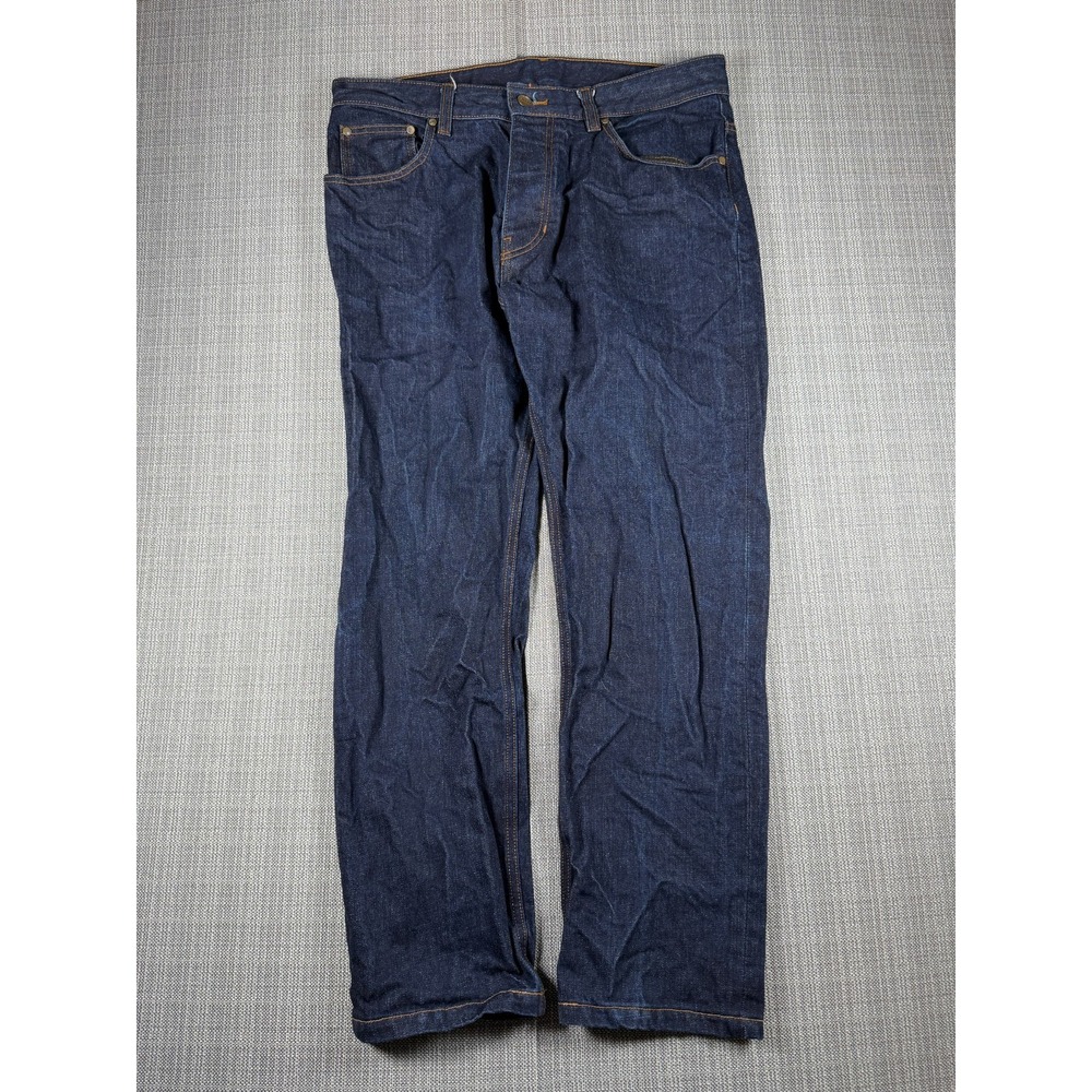 AMI Alexandre Mattiussi Pants Mens 34 Blue Denim Cotton High Rise Straight‎ Leg
